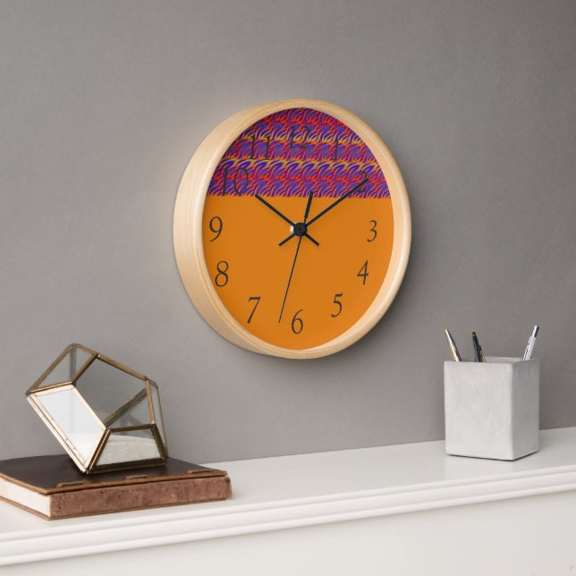Blaue Flammen Uhr (Büro)