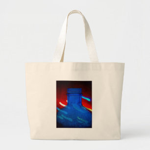 Blaue Flasche und Lichter Jumbo Stoffbeutel
