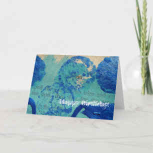 Blaue Flecken Mixed Media, Alles Gute zum Geburtst Karte