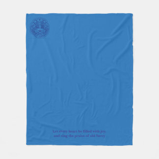 Blaue Fleece-Decke mit Logo und Motto Fleecedecke