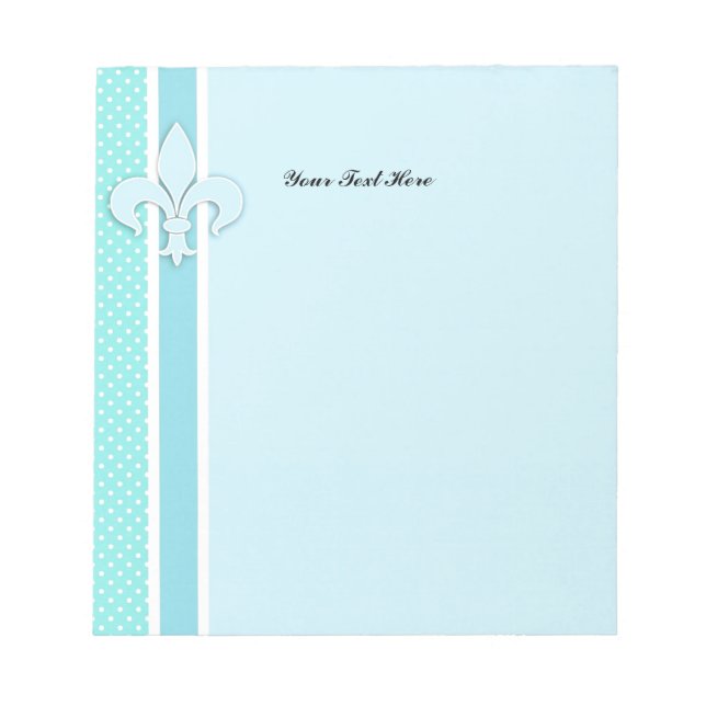 Blaue Fleur-de-Lis Notizblock (Vorderseite)