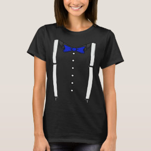 Blaue Fliege Hosenträger Kummerbund Smoking Fliege T-Shirt