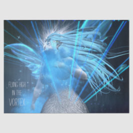 Blaue Fliege im Vortex Dekoupage Tissue Seidenpapier