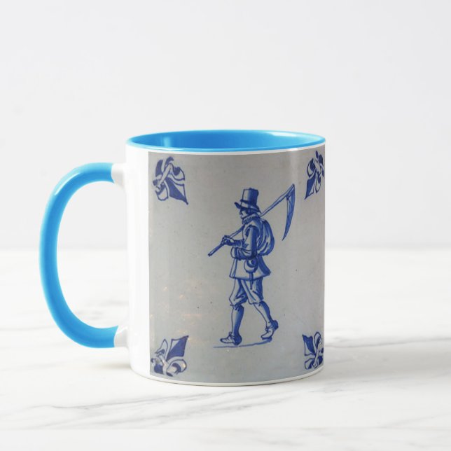 Blaue Fliese Delfts - Schablone Tasse (Links)