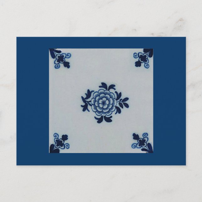 Blaue Fliese klassischer Antiquarian-Delfts - Postkarte (Vorderseite)