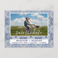 Blaue Fliesen - Fotos Save the Date