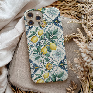 Blaue Fliesen Französisches Land Lemonen Muster Case-Mate iPhone 14 Hülle