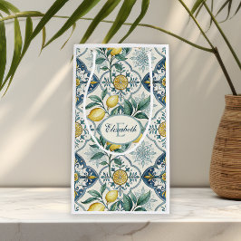 Blaue Fliesen Französisches Land Lemonen Muster Mo Kleine Geschenktüte