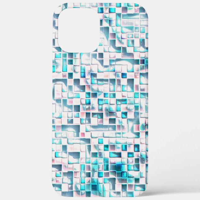 Blaue Fliesen in Rohform, Mosaikquadrat Case-Mate iPhone Hülle (Rückseite)