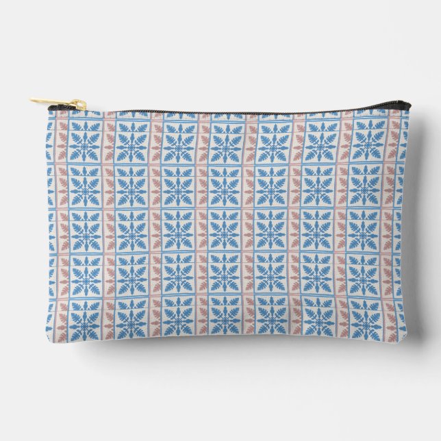 Blaue Fliesen Klein Zubehörtasche (Vorderseite)