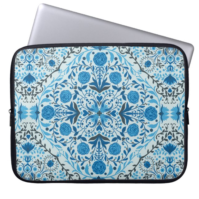 Blaue Fliesen Laptopschutzhülle (Vorderseite)