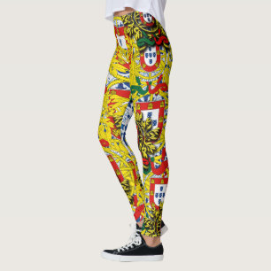 Blaue Fliesen Leggings