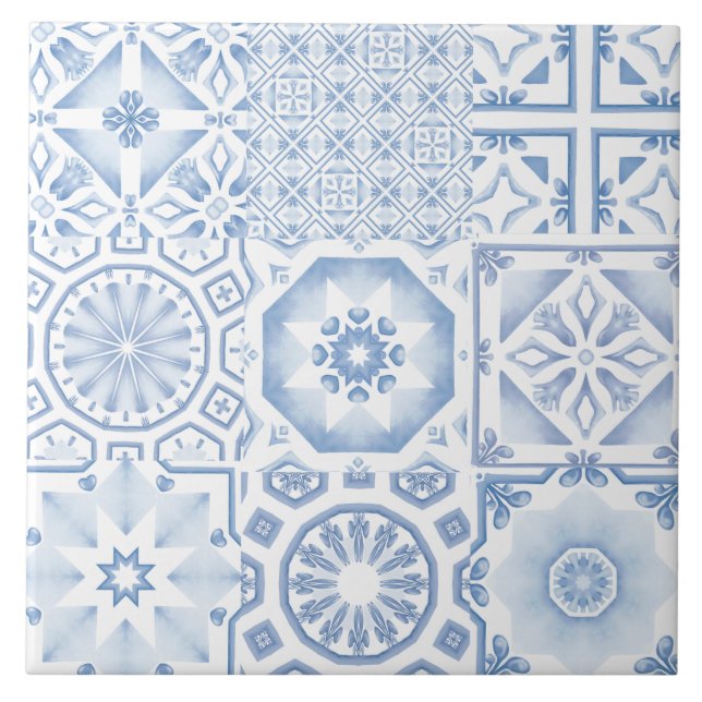 Blaue Fliesen, Mosaik, Majolika, Fliese (Vorderseite)