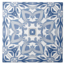 Blaue Fliesen, Mosaik, Majolika,