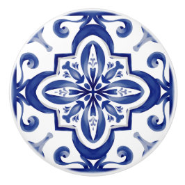 Blaue Fliesen, Mosaik, Majolika, Keramikknauf