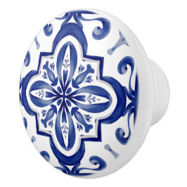 Blaue Fliesen, Mosaik, Majolika, Keramikknauf