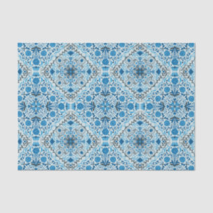 Blaue Fliesen Seidenpapier