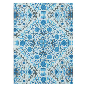 Blaue Fliesen Tischdecke