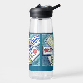 Blaue Fliesen Trinkflasche