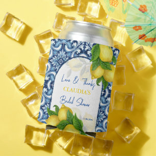 Blaue Fliesen und Zitrone Amalfi Bridal Geschenke  Dosenkühler