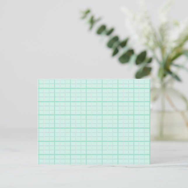 Blaue Fliesenblöcke gemustert Postkarte (Stehend Vorderseite)