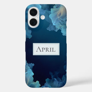 Blaue fließende Abstraktion iPhone 16 Hülle