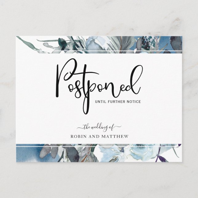 Blaue Flora, Hochzeitsankündigung nach der Hochzei Postkarte (Vorderseite)