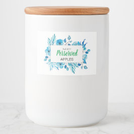 Blaue Flora Perserved Äpfel Lebensmitteletikett