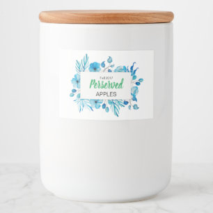 Blaue Flora Perserved Äpfel Lebensmitteletikett