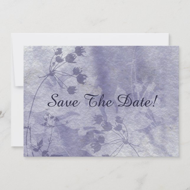 Blaue Flora Save the Date (Vorderseite)