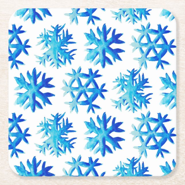 Blaue Flora und Fauna Rechteckiger Pappuntersetzer (Vorderseite)