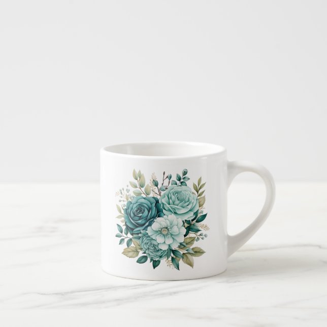 Blaue Floral  Espressotasse (Rechts)