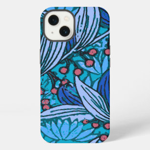 Blaue florale Antiquität Boho Modern iPhone Hülle