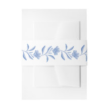 Blaue florale Chinoiserie-Hochzeits-Einladung Bauc