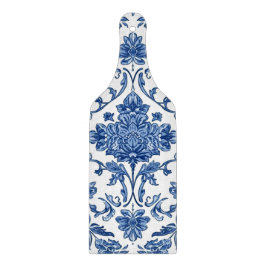Blaue florale Chinoiserie Wasserfarbe Weiß Schneidebrett