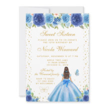 Blaue Florale Dunkelhaarige Haar Prinzessin Sweet