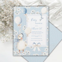 Blaue florale Ente mit Ballons Elegante Babyparty