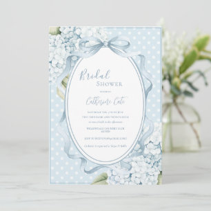 Blaue florale Hortensien - Whimsical-Brautjungfern Einladung