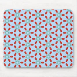 blaue florale Motive geometrisches Musterdesign Mousepad