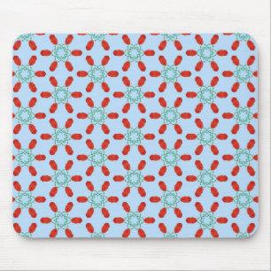 blaue florale Motive geometrisches Musterdesign  Mousepad
