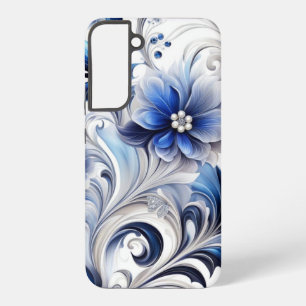 Blaue Florale Pastell-Weiche Gestaltung Samsung Galaxy Hülle
