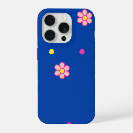 blaue florale Punkte iPhone 15 Pro Hülle