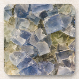 Blaue Fluorit-Kristalle in der Matrix Untersetzer
