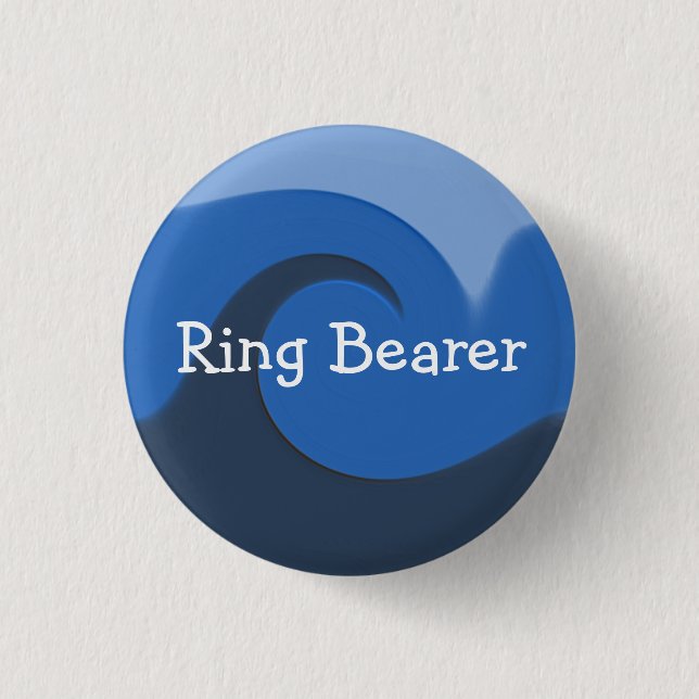 "Blaue Flut" - Trägerring Button (Vorderseite)