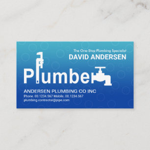 Blaue Flutwasserblasen Plumbing Visitenkarte