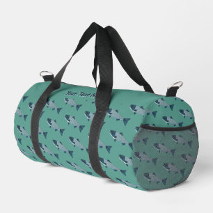 Blaue Folkloretrout/Lachs Duffle Bag