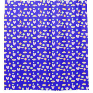 Blaue Formen  Duschvorhang