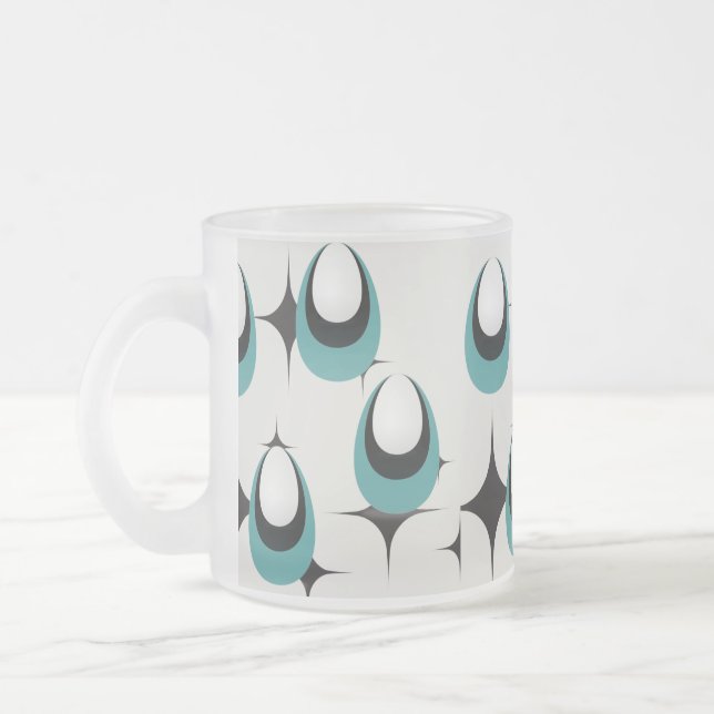 Blaue Formen Mitte Jahrhundert Moderne Mattglastasse (Links)