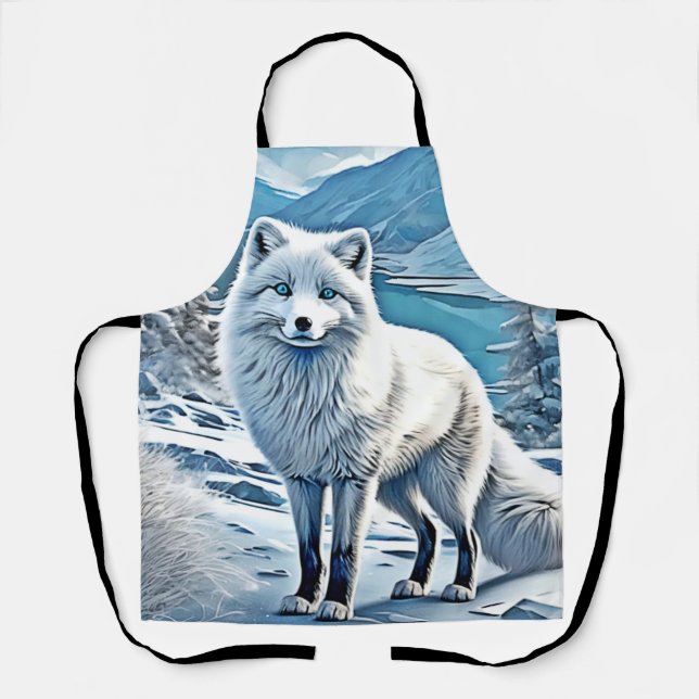 Blaue Foxenscene-Design Schürze (Vorderseite)
