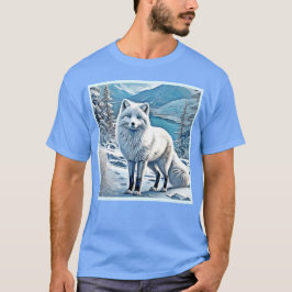 Blaue Foxenscene-Design T-Shirt